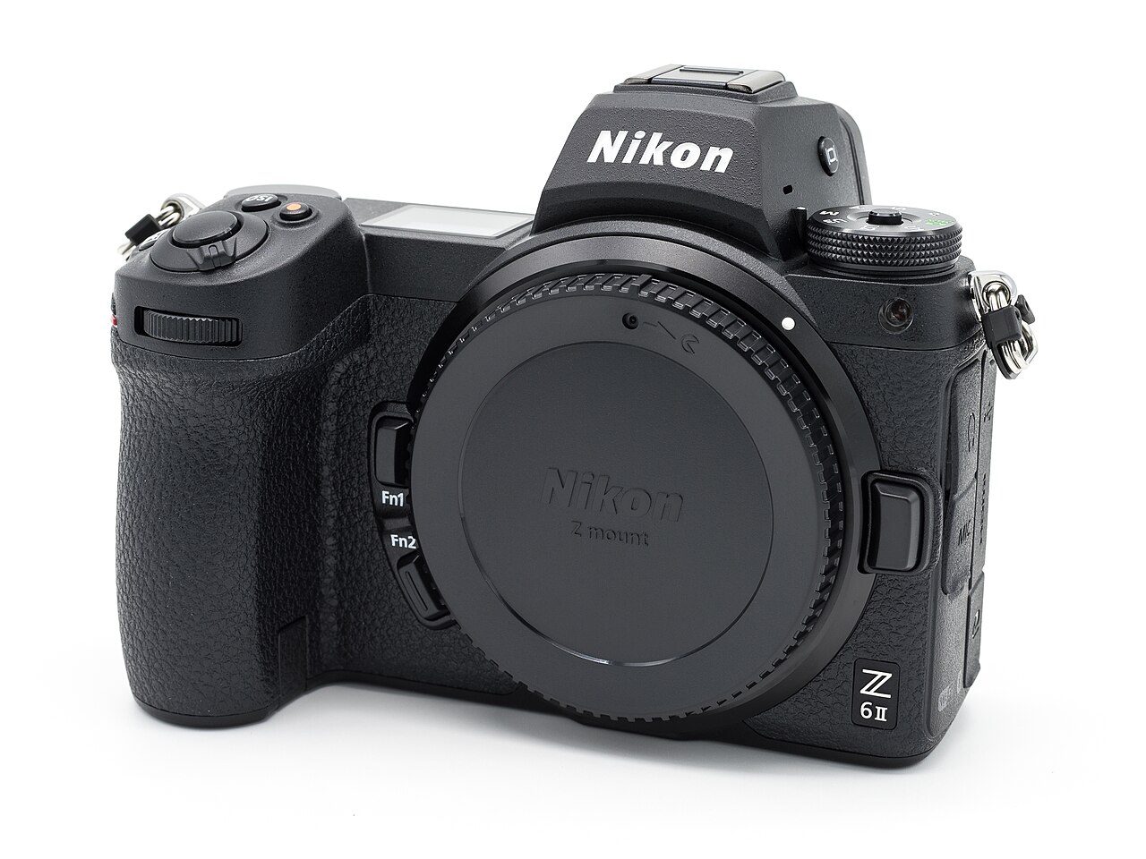 Cameras Nikon Z6 II camera body with its body cap on a white background